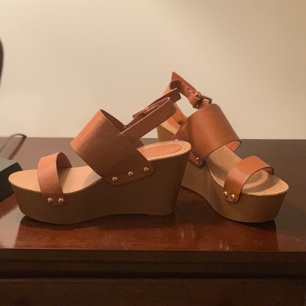 Forever 21 Platform Faux Wooden Sandals